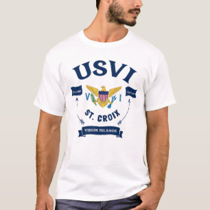 Amerikanska Jungfruöarna Flagga St. Croix USVI Tro T Shirt