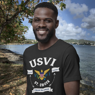 Amerikanska Jungfruöarna Flagga St. Croix USVI Tro T Shirt
