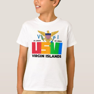 Amerikanska Jungfruöarna Flagga St. Croix USVI Tro T Shirt