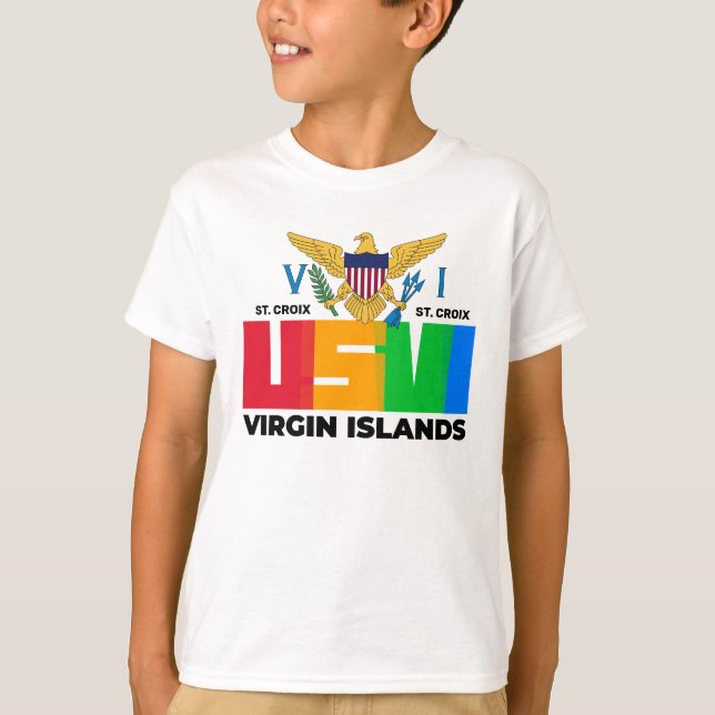 Amerikanska Jungfruöarna Flagga St. Croix USVI Tro T Shirt (Framsida)