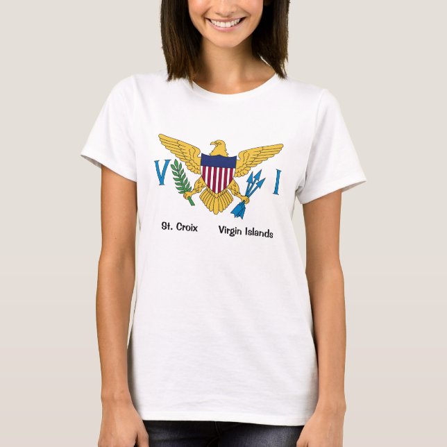 Amerikanska Jungfruöarna Flagga St. Croix USVI Tro T Shirt (Framsida)