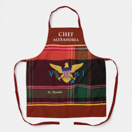 Amerikanska Jungfruöarna Flagga St. Thomas Madras