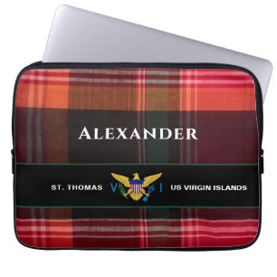Amerikanska Jungfruöarna Flagga St. Thomas Madras Laptop Fodral