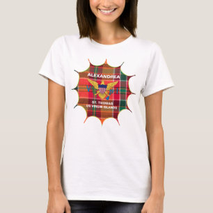 Amerikanska Jungfruöarna Flagga St. Thomas Madras T Shirt