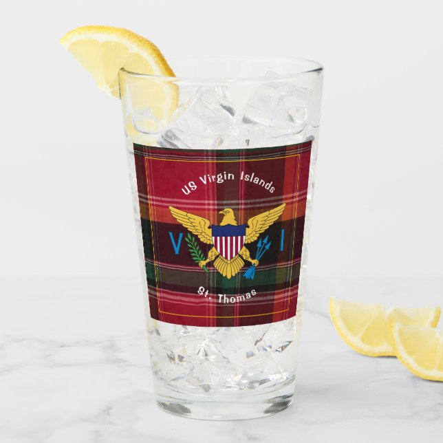 Amerikanska Jungfruöarna Flagga St. Thomas USVI Ma Glaskopp (Framsida Ice)
