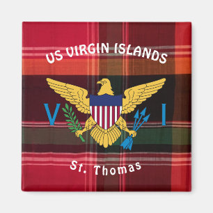 Amerikanska Jungfruöarna Flagga St. Thomas USVI Ma Magnet
