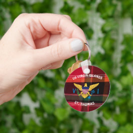 Amerikanska Jungfruöarna Flagga St. Thomas USVI Ma Nyckelring