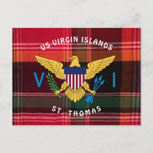 Amerikanska Jungfruöarna Flagga St. Thomas USVI Ma Vykort