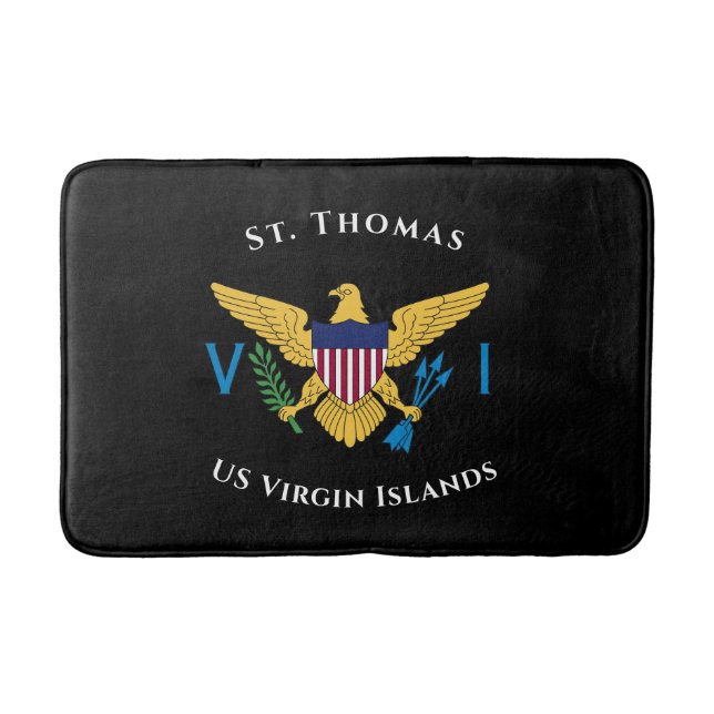 Amerikanska Jungfruöarna Flagga St. Thomas USVI Tr Badrumsmatta (Framsidan)