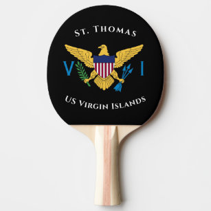 Amerikanska Jungfruöarna Flagga St. Thomas USVI Tr Pingisracket
