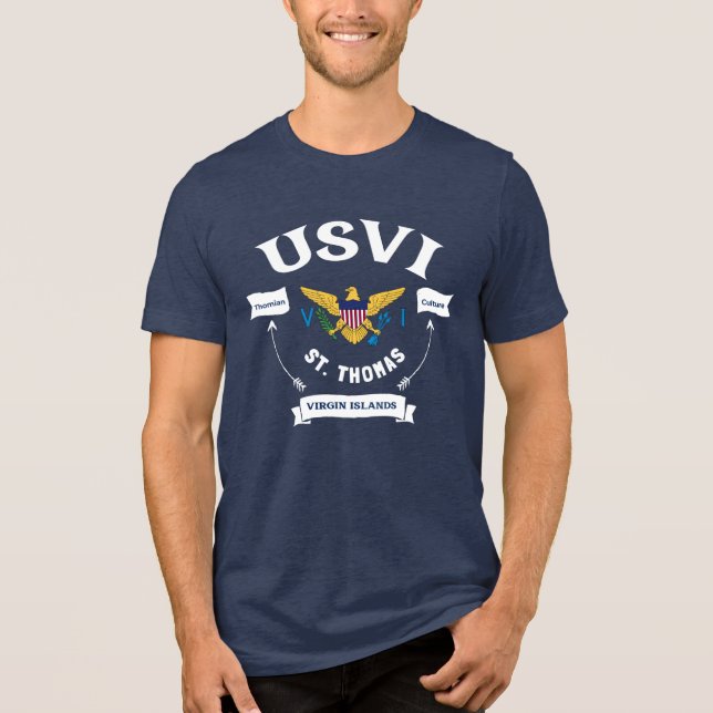 Amerikanska Jungfruöarna Flagga St. Thomas USVI Tr T Shirt (Framsida)