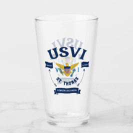 Amerikanska Jungfruöarna Flagga St. Thomas USVI Vä Glaskopp