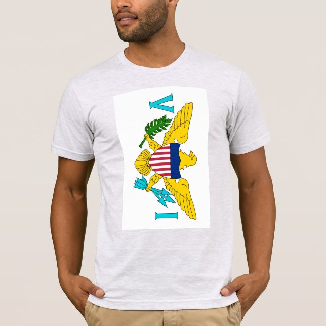 Amerikanska Jungfruöarna Flagga T Shirt (Framsida)