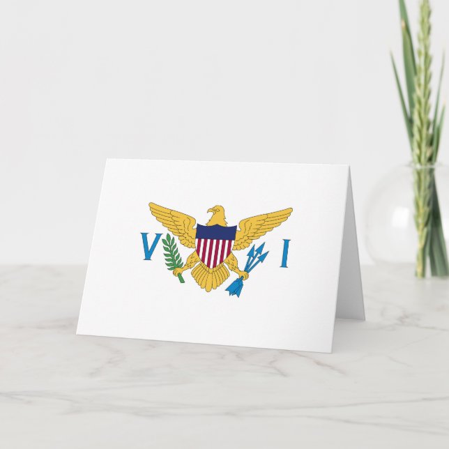 Amerikanska Jungfruöarna flagga Tack Kort (Framsida)