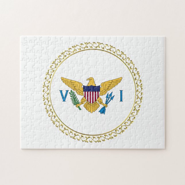Amerikanska Jungfruöarna Flagga USVI Pussel (Horisontell)