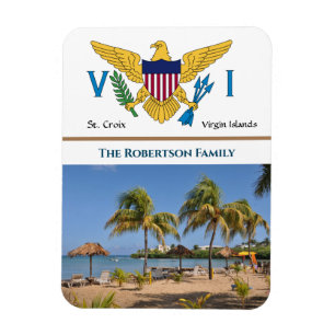 Amerikanska Jungfruöarna Flagga USVI Saint-Croix-K Magnet