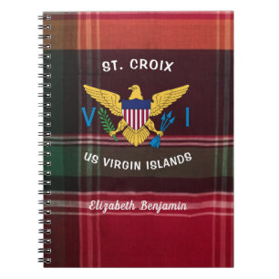 Amerikanska Jungfruöarna Flagga USVI St. Croix Mad Anteckningsbok