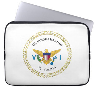 Amerikanska Jungfruöarna Flagga USVI St. Croix VI Laptop Fodral