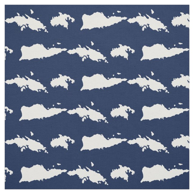 Amerikanska Jungfruöarna - flottan & White Fabric Tyg (Provkarta)
