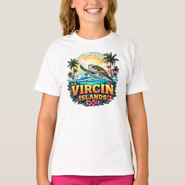 Amerikanska Jungfruöarna, Karibiska T Shirt (Framsida)