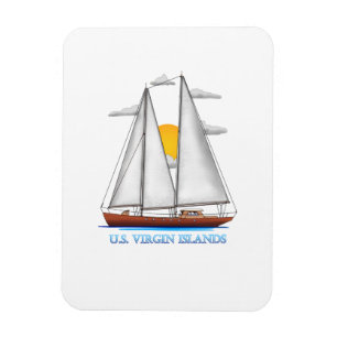 Amerikanska Jungfruöarna Kustsjöfarten Sailo Magnet