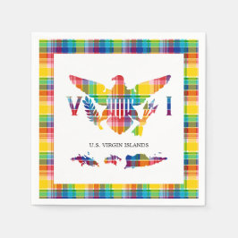 Amerikanska Jungfruöarna Madras, Flagga & Islands Pappersservett