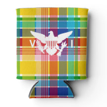 Amerikanska Jungfruöarna Madras Mönster & Flagga