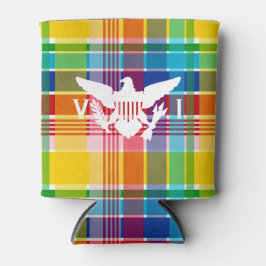 Amerikanska Jungfruöarna Madras Mönster & Flagga