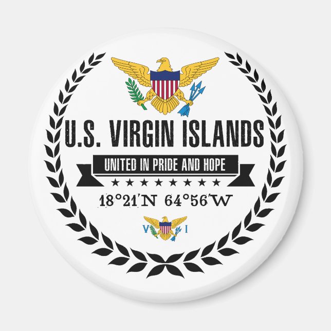 Amerikanska Jungfruöarna Magnet (Framsidan)
