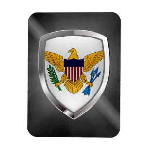 Amerikanska Jungfruöarna Metallic Emblem Magnet