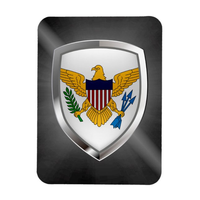 Amerikanska Jungfruöarna Metallic Emblem Magnet (Vertikal)