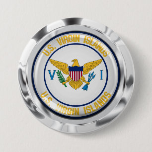 Amerikanska Jungfruöarna Round Emblem Knapp