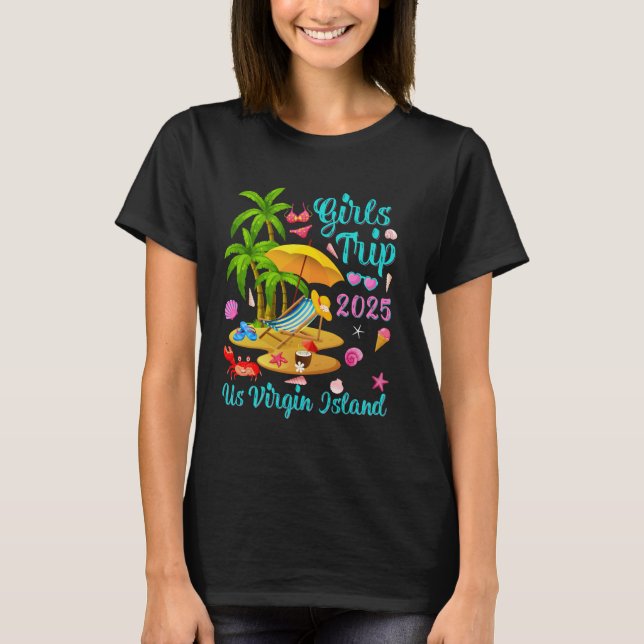 Amerikanska Jungfruöarna Sommar Vacation Girls Res T Shirt (Framsida)