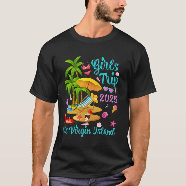 Amerikanska Jungfruöarna Sommar Vacation Girls Res T Shirt (Framsida)