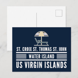 Amerikanska Jungfruöarna St. Croix St. Thomas USVI Vykort