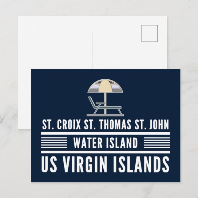 Amerikanska Jungfruöarna St. Croix St. Thomas USVI Vykort (Fram/baksida)