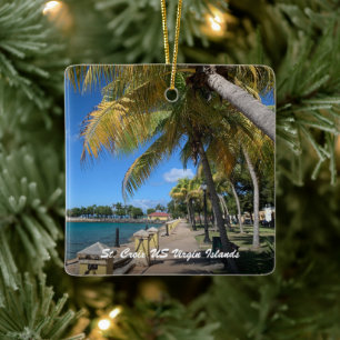 Amerikanska Jungfruöarna St. Croix USVI Jul Julgransprydnad Keramik