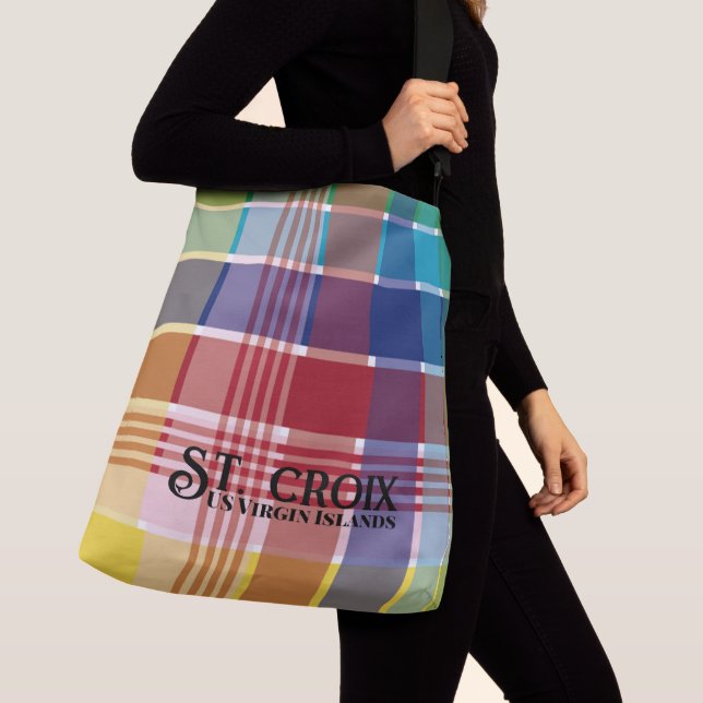 Amerikanska Jungfruöarna St. Croix USVI Madras Axelväska (Närbild)