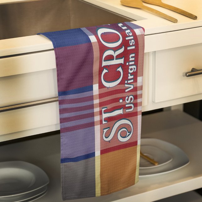 Amerikanska Jungfruöarna St. Croix USVI Madras Kökshandduk (US Virgin Islands St. Croix USVI Madras Kitchen Towel great for your kitchen or as a gift. )