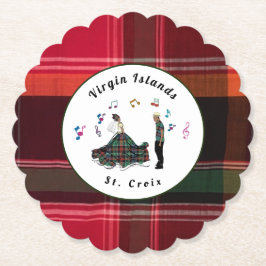 Amerikanska Jungfruöarna St. Croix USVI Madras Underlägg Papper