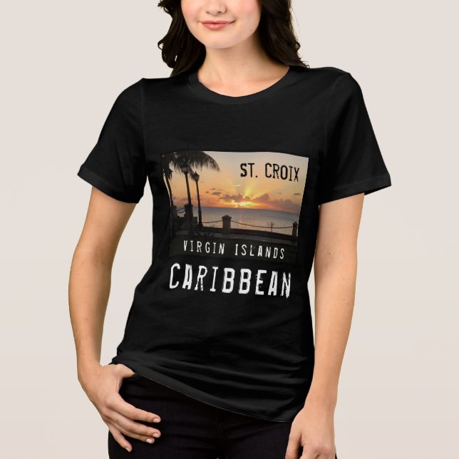 Amerikanska Jungfruöarna St. Croix USVI Sunset Tro T Shirt (Framsida)