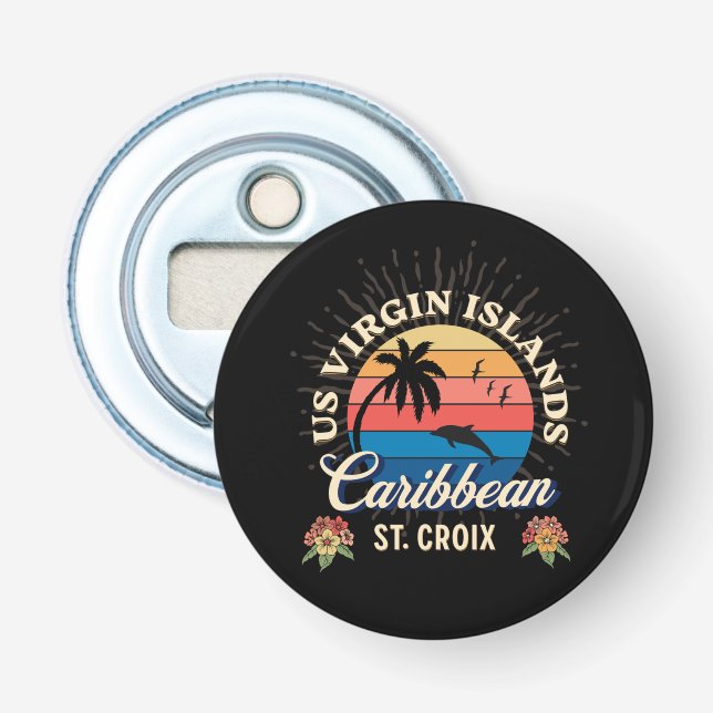 Amerikanska Jungfruöarna St. Croix USVI Tropical Flasköppnare (Framsidan)