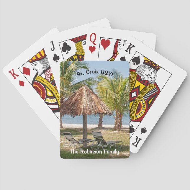 Amerikanska Jungfruöarna St. Croix USVI Tropical H Casinokort (Baksidan)