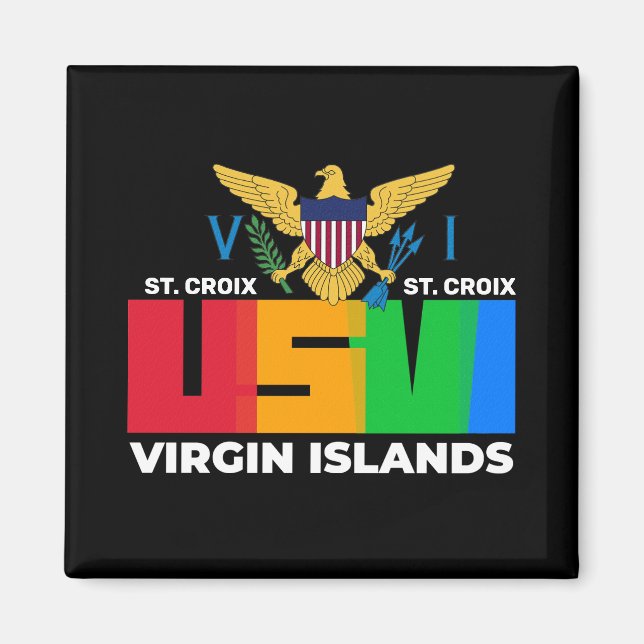 Amerikanska Jungfruöarna St. Croix USVI Tropical Magnet (Framsidan)
