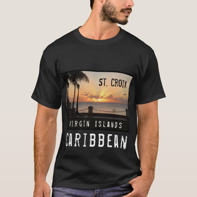 Amerikanska Jungfruöarna St. Croix USVI Tropical S T Shirt (Framsida)