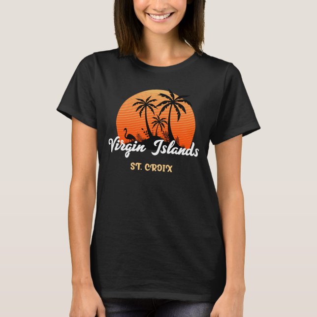 Amerikanska Jungfruöarna St. Croix USVI Tropical S T Shirt (Framsida)
