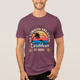 Amerikanska Jungfruöarna St. Croix USVI Tropical T Shirt