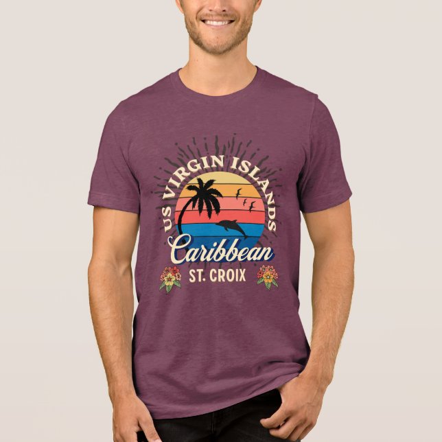 Amerikanska Jungfruöarna St. Croix USVI Tropical T Shirt (Framsida)