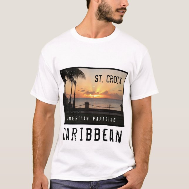 Amerikanska Jungfruöarna St. Croix USVI Tropik Sun T Shirt (Framsida)
