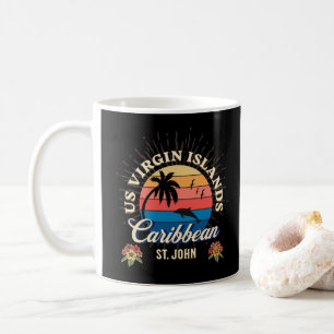 Amerikanska Jungfruöarna St. John USVI Sunset Pers Kaffemugg